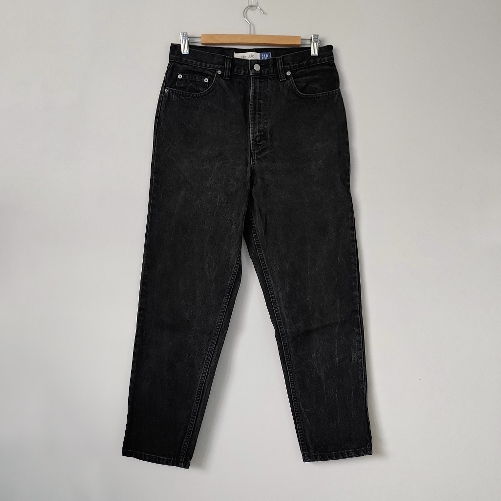 Vintage 90s Gap Classic Fit Jeans High Rise Black Stonewash  Size 12 Ankle